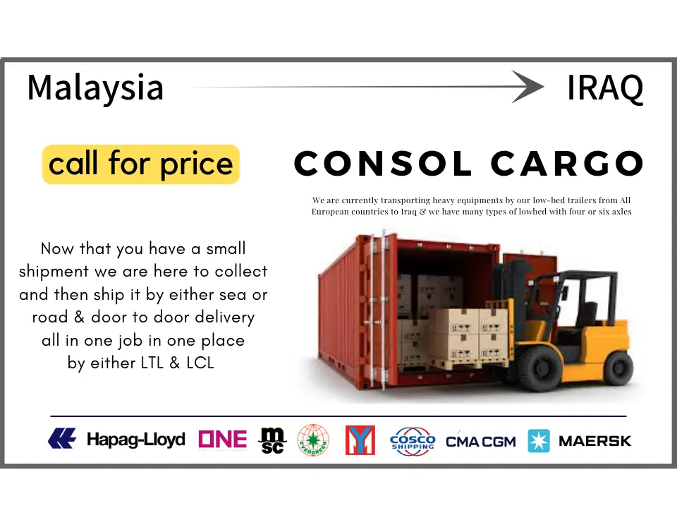 LCL shipping from Malaysia to Iraq
